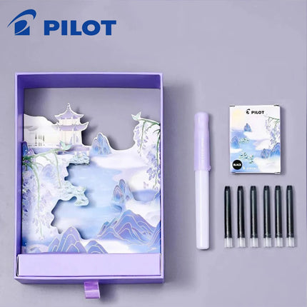 1 Set Japan Pilot Kakuno Smiley Pen Murayama Purple Fountain Pen Gift Box EF/F/M Tip School Acsesories School New Pen Kawaii