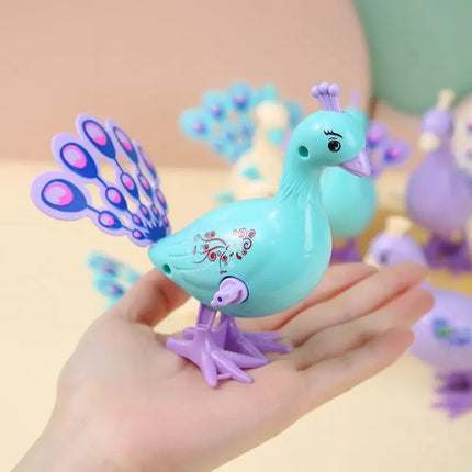 Funny Wind Up Toy Children's Cartoon Winding Creative Jumping Magpie Peacock Pigeon Dinosaur Puzzle Animal Baby Toddler Gift