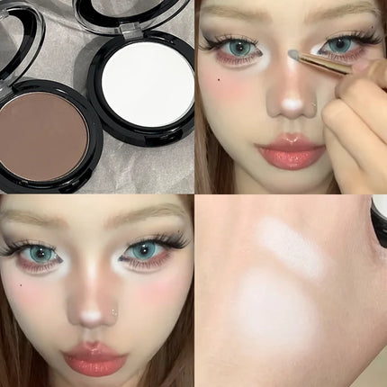 Matte Highlighter Contouring Palette Brighten Nose Shadow Face Contour Powder Monochrome White Bronzer Highlighter Makeup Plate