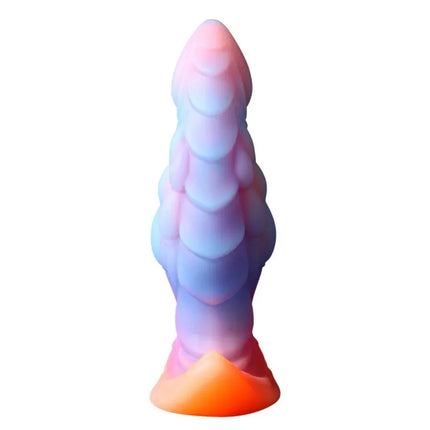 Fluorescent Monster Dildo Anal Plug Wearable Soft Liquid Silicone Dual Channel Stimulation For Men Women Couples Adult Sex Toys