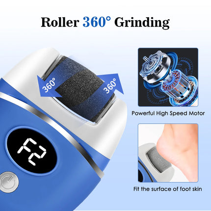 Electric Foot Grinder Auto Pedicure Tools Foot Sandpaper File Dead Wet Dry Hard Skin Callus Remover Rechargeable Foot Cleaner