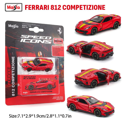 Maisto 1:64 Ferrari 812 Superfast SF90 SP1 Lamborghini 37 Chassis full alloy die-casting car model collection gift toys