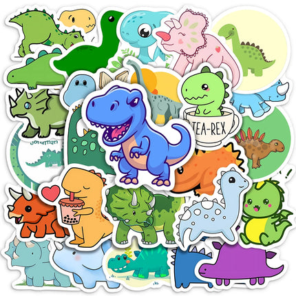 Cute Lovely dinosaur Stickers Kawaii Animal Self-Adhesive Decals for Laptop Scrapbook Luggage Refrigerator Notebook Child Toys