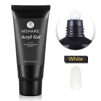 MSHARE Poly Nail Extension Gel TPO Hema Free Milky White Nails 60g Nail Extension Camouflage Quick Building Finger 60ml