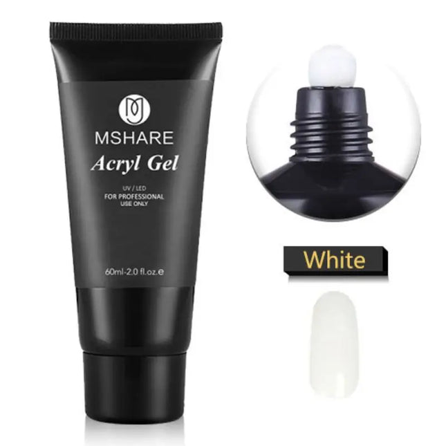 MSHARE Poly Nail Extension Gel TPO Hema Free Milky White Nails 60g Nail Extension Camouflage Quick Building Finger 60ml