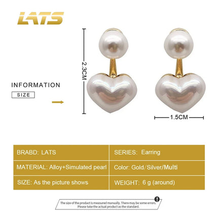 Heart Pearl Drop Earrings / Boucles Oreilles Pendantes Cœur Perle