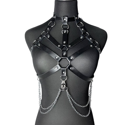 Women Sexy Chest Harness Leather Bondage Lingerie Erotic Body Belt Mature Suspenders Garter Belt Bdsm Fetish Underwear Accessory