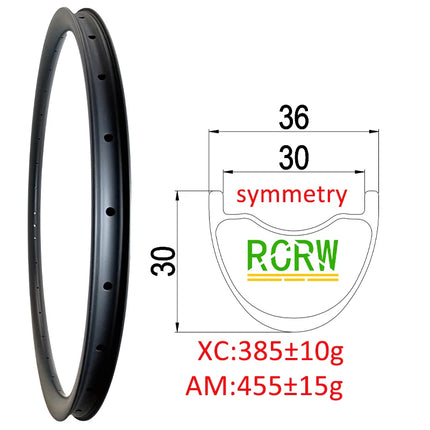 29er MTB XC AM 270g-465g Carbon Rim 28/30/32/34/35/36/38/40 Wide 23/25/28/30mm Deep Symmetric or Asymmetric UD 24/28/32/36Hole