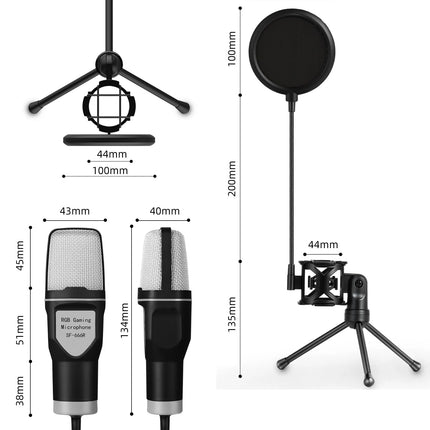 Gaming Computer Professional Condenser Microphone Mic PC Laptop USB Wired Live Streaming Podcast Studio Mike Kit Gamer Karaoke