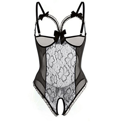 Sexy Lingeries For Woman Hot Night Club Dress Black One Piece Pajamas Crotchless Tight Bodysuit Sext Costume Porn Underwear Suit