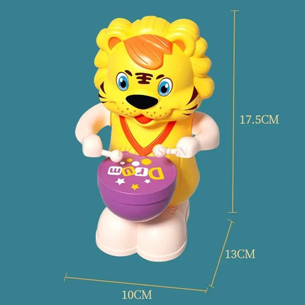 Singing and dancing, little tiger, children's electric music, head up training, 0-1 year old baby toy