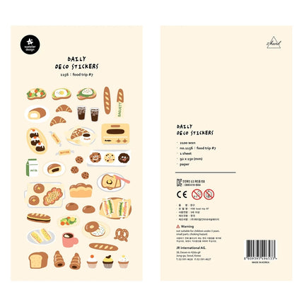 Suatelier Foods Stickers Aesthetic Scrapbooking Cute Junk Journal Ephemera Korean Deco Sticker Planner Diary DIY Craft Supplies