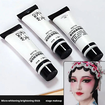 Professional White Face Foundation Matte Light White Blending Pure White Brightening Makeup For Cosplay Gothic Makeup Foundation