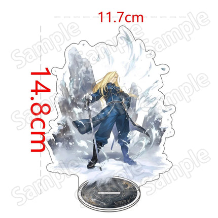 Fullmetal Alchemist 15cm Acrylic Stand Keychain Edward Elric Roy Mustang Double Sided HD Desk Decor Fan Gift