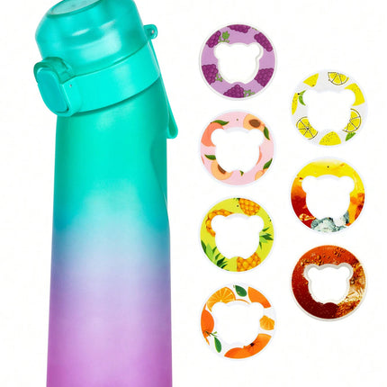 1pc 650ml Flavored Water Bottle with Random 1 Flavour Pods Air Water Bottle Frosted Black Air Camping Sport Fitness Cup