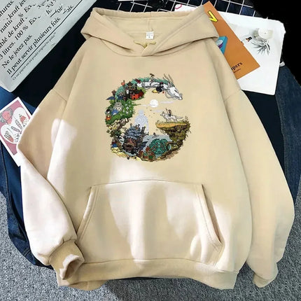 Studio Ghibli Hoodies Women Hoodie Japanese Anime Printed Sweatshirt Fashion Casual HipHop Sweatshirt Harajuku Unisex