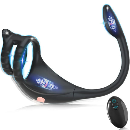 Remote Control Vibrating Butt Plug Cock Ring for Men Prostate Massager for Gay Anal Vibrator Penis Ring Adult Sex Toy for Men