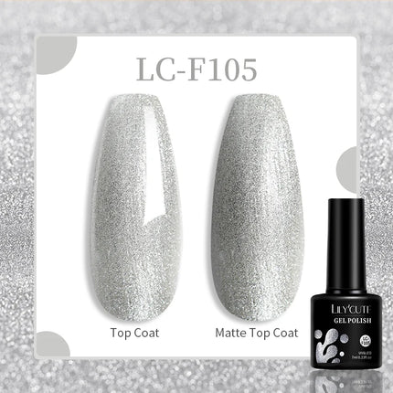 LILYCUTE 7ML Glitter Gel Nail Polish Sparkling Semi Permanent UV Gel Colorful Shinning Gel Varnish Nail Art Soak Off UV LED Gel