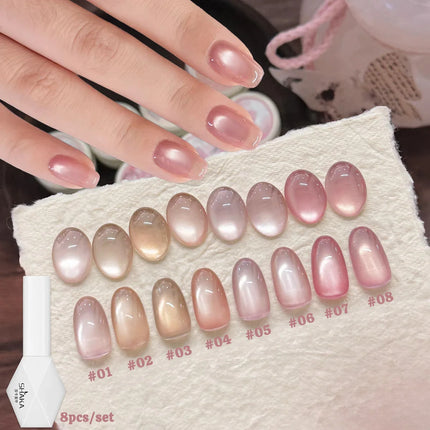WS 10ML Pink Cat Eye Gel Nail Polish Ceramic Magnetic Gel UV Semi-permanent Enamels Varnish Nail Supplies For Professionals Gel