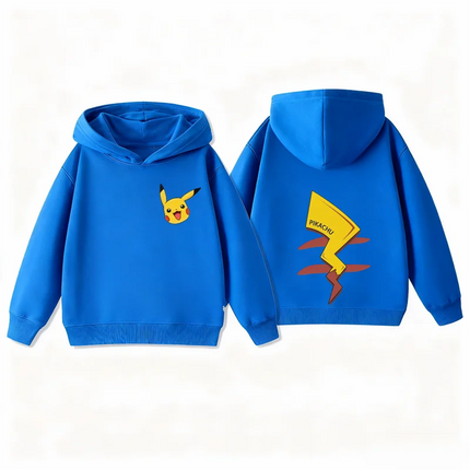 Cute Fun Pikachu Printed Kids Hoodie, Unisex Boys Girls Same Style, Autumn Winter Warm Children's Clothing