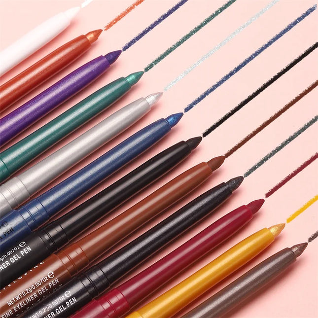 Waterproof Eyeliner Gel Pencil Gold Brown Lying Silkworm Pen Soft Easy Wear High Pigment Matte Eyeliner Lasting Shiny Eye Makeup