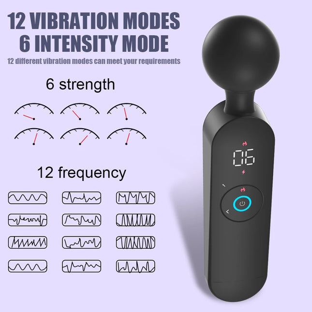 Digital Display USB Rechargeable AV Vibrator for Women Heated Clitoral Stimulator Powerful Female Massager Adult Products
