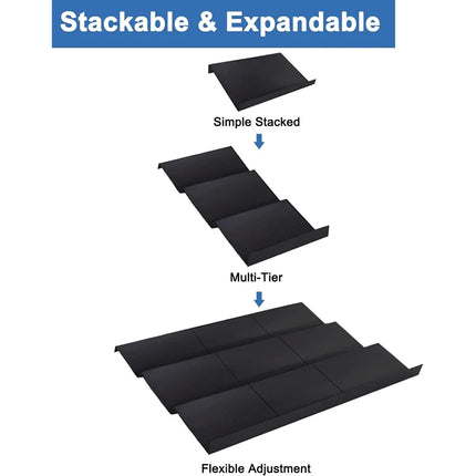 6pcs Expandable Spice Drawer Organizer ,Durable Plastic Cabinet & Shelf Storage Rack for Kitchen, Workspace, Pantry