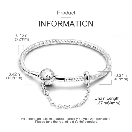 925 Sterling Silver Bracelets 17-20CM Original Leaf Clover Butterfly Heart Bracelet Fit DIY Charms Beads Fashion Women Jewelry