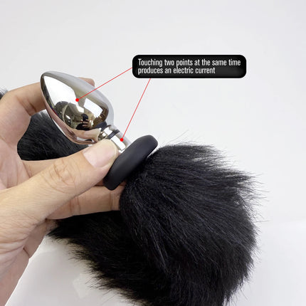 1set, Electric Shock dog tail Anal Plug, Vibrating butt plug, G-spot masturbation, Passionate party, adult pleasure, sexual well