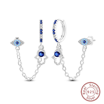 Real 925 Sterling Silver Star Earrings For Women Sparkling Zircon Ear Studs Luxury Fine Engagement Wedding Jewelry Gift For Girl