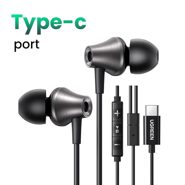 UGREEN 3.5mm USB Type C Wired Earbuds with Microphone, Wired Earphones in Ear Headphones HiFi Stereo,For Most with 3.5mm Jack