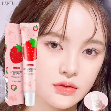 LAIKOU Strawberry Lip Balm  Moisturizing Refreshing Non-sticky Anti-Cracked Lip Mask Lips Care 18g