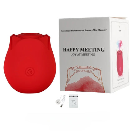 Rose Clitoral Sucker Vibrator for Women 10 Modes Powerful Suction Waterproof USB Rechargeable Silent Silicone Adult Sex Toy