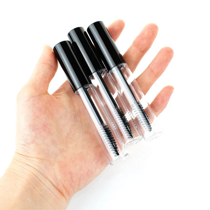 15/20/25pcs Empty Mascara Tube Eyelash Cream Vial Liquid Bottle 10ml Sample Cosmetic Container with Black Cap Refillable Bottle