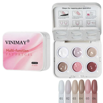 6 Colors Cushion Gradient Painting Gel Pink Ombre Patting Gel Polish UV/LED Blush Blooming Aura Manicure Gel Nail Polish Tools