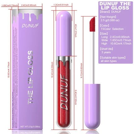 1pc Metallic Liquid Lipstick Long Lasting Glitter Lip Glaze Waterproof Moisturize Brown Lip Tint Shiny Shimmer Lipgloss Makeup