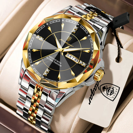 POEDAGAR Luxury Man Clock Business Waterproof Luminous Date Week Watches For Men Quartz Stainless Steel Fashion Men's Wristwatch