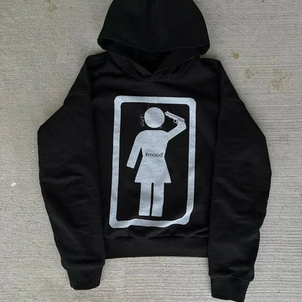 Harajuku Drolandmiller Green Kiss Hoodies Women Gothic Punk Streetwear Grunge Sweatshirt Oversized Hip Hop Hoodie Y2k Clothes