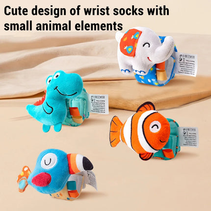 Cute Stuffed Animal Baby Rattle Toys for 0-12 Months Newborn Sensory Wrist Rattle Baby Gifts Soft Plush Sensory Toys for Babies