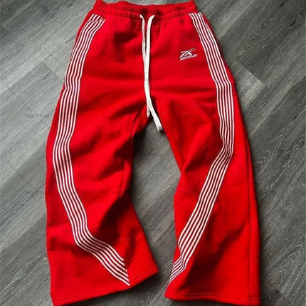 Y2k Gray Casual Pants Vintage Functional Tactical Men's Women's Premium Jogging Wide Leg Pants Drawstring Streetwear Sweatpants