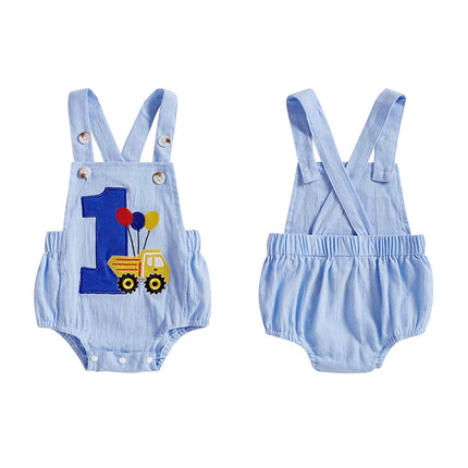 Newborn Baby Overalls Romper 1st Birthday Party Clothes Summer Adorable Sleeveless Square Neck Straps Tank Romper for Girl Boy