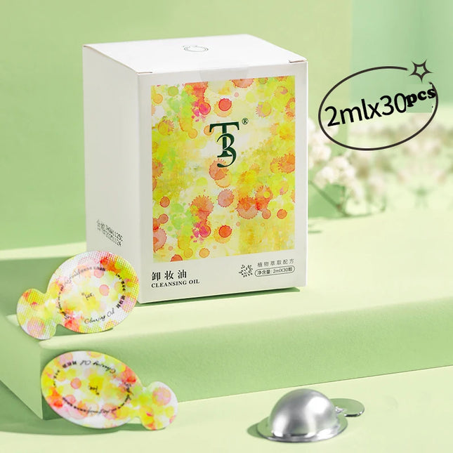 Disposable Portable Makeup Remover Oil Refreshing Eyes, Lips, Face 3-in-1 Gentle Deep Cleansing Cleansing Oil for Travel