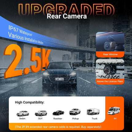 Vantrue N4S DashCam 3 Channel WiFi STARVIS 2 2.7K+1440P+1440 Waterproof Rear Camera HDR IR Night Vision GPS 24h Packing Mode