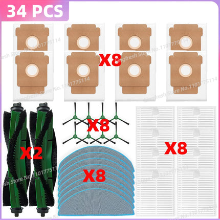 Fit For iRobot Roomba Combo Essential/ 2 Essential, Vac 2 Essential, 104 / 105 Combo Parts Main Brush Dust Bag Filter Mop Cloth