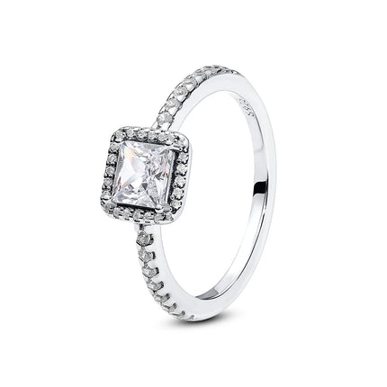 925 Sterling Silver Rings For Women Original Crown Love Heart Wishbone Engagement Wedding Rose Gold Crystal Ring Luxury Jewelry