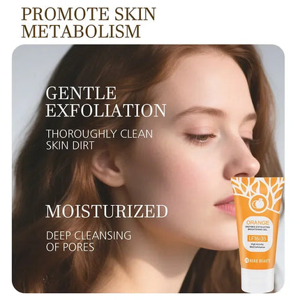 Orange Enzyme Exfoliating Gel Gentle Clean Pore Exfoliator Mild Remove Dead Skin Smooth Texture Hydrate Brighten Vitamin C Cream