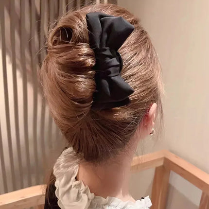 Chic Korean-Style Bow U-Shaped Hair Clip Set Elegant Updo Barrettes for Women Bridal Daily Use Hair Accessories Embellishments