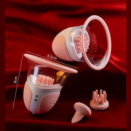 Breast Enlargement Suction Vibrator Rotating  Tongue Licking Vacuum Pump chest Massager Nipple Stimulation Masturbator Sex