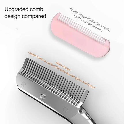 New 2pcs/set Safe Stainless Steel Eyebrow Trimme  Eyebrow Scissors With Comb Hair Removal Shaver Cutter Durable Makeup Tool