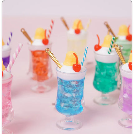 New Simulation Ice Cream Cup Model Key Chain Pendant Cute Ice Dream Cup Pendant Key Ring Party Gift Jewelry
